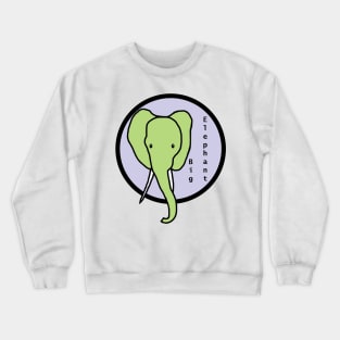 Portrait of Big Elephant in a Circle Crewneck Sweatshirt